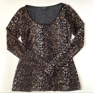 KAREN KANE SEMI SHEER LEOPARD PRINT SHIRT